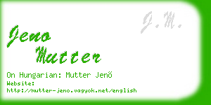 jeno mutter business card