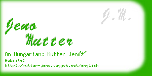 jeno mutter business card